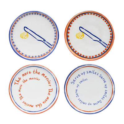 Mixed Design Ceramic Side Plates Starter Set - 18cm | Kitchenware |