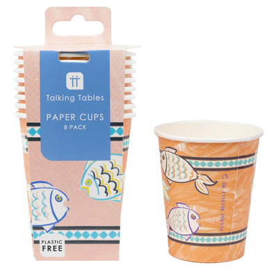 Souk Orange Fish Paper Cups - 8 Pack