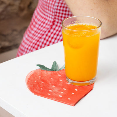 Strawberry Shaped Paper Napkins - 20 Pack | Summer Decor |