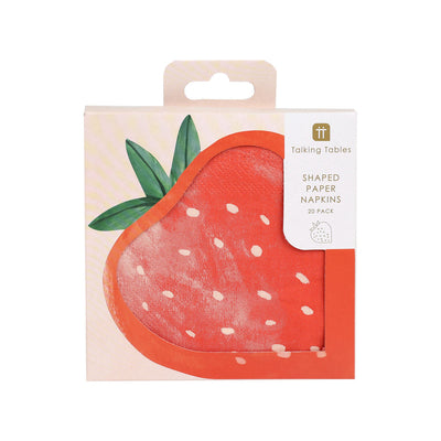 Strawberry Shaped Paper Napkins - 20 Pack | Summer Decor |