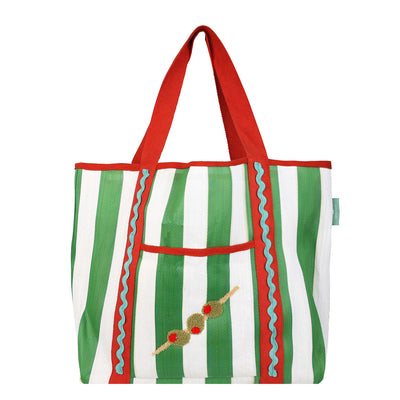 Recycled Plastic Olive Tote Bag | Summer Decor |