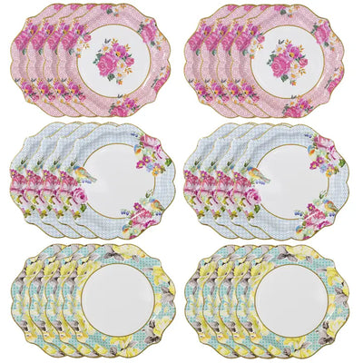 Truly Scrumptious Pretty Floral Plates - 24 Pack