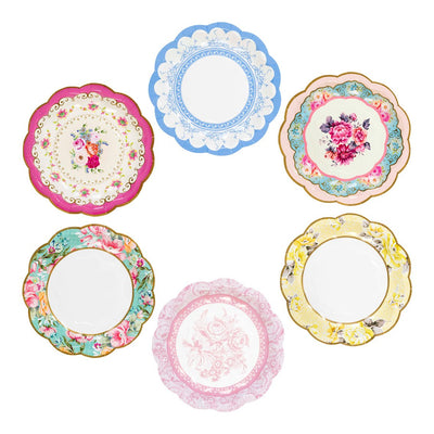 Vintage Paper Plates - 24 Pack | Tea Party Decor |