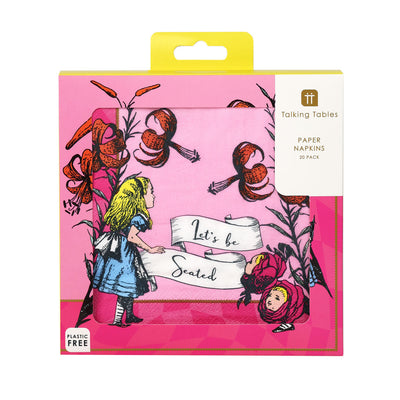 Alice in Wonderland Pink Napkins - 20 Pack | Tea Party Decor |