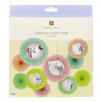 Truly Alice Clock Fans - 10 Pack | Tea Party Decor |