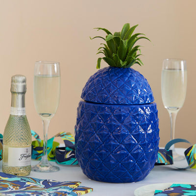 Blue Ceramic Pineapple Ice Bucket | Summer Gifts |