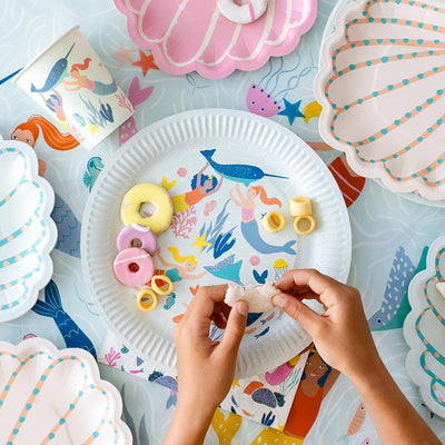Mermaid Paper Plates - 8 Pack | Kids Party Supplies |