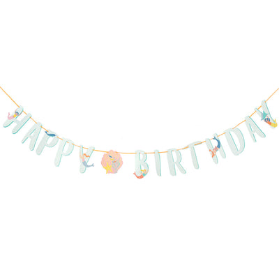Mermaid Happy Birthday Paper Garland | Party Supplies |
