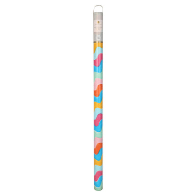 Wavy Multi Coloured Recycled Wrapping Paper - 3m - 18 Pack Display
