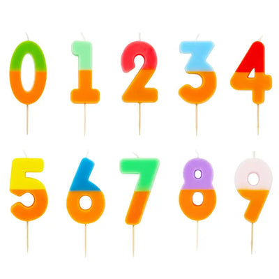 Orange & Mint Green Number Candle - 1 | Birthday Candles |