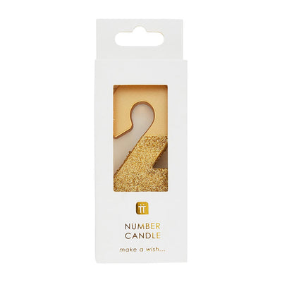 Image - We Heart Birthdays Gold Glitter Number Candle 2