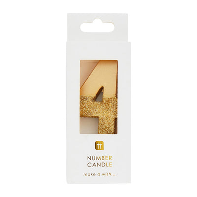 Image - We Heart Birthdays Gold Glitter Number Candle 4