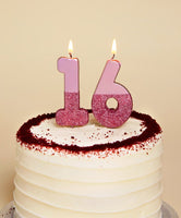 We Heart Birthdays Rose Gold Glitter Number Candle 9