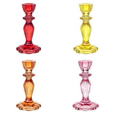 Boho Glass Candle Holder Starter Set, Warm Colors