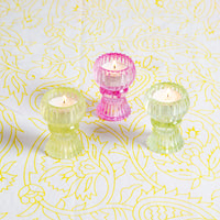 Boho Green Glass Candle Holder, Sml