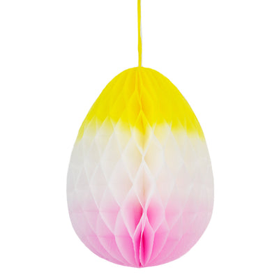 Spring Bunny Hanging Honeycomb Ombre Easter Egg - 16"
