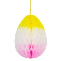 Spring Bunny Hanging Honeycomb Ombre Easter Egg - 16"
