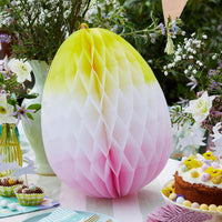 Spring Bunny Hanging Honeycomb Ombre Easter Egg - 16"