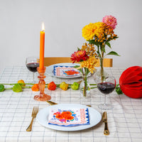 Boho Orange Glass Candle Holder