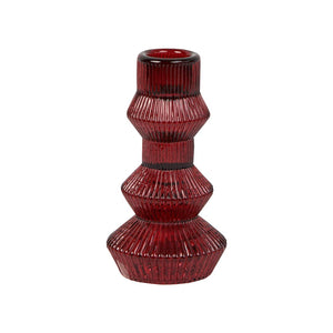 Image - Midnight Forest Burgundy Red Glass Candlestick Holder