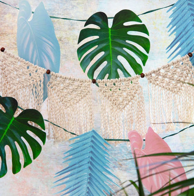 Image - Tropical Palm Pastel Leaf Garland