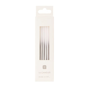 Luxe White and Silver Candles - 16Pk
