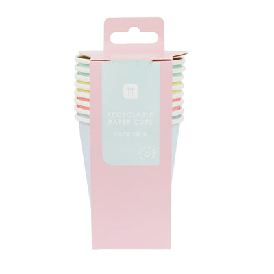 Pastel Paper Cups - 8 Pack