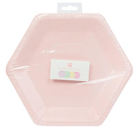 Large Hexagonal Pastel Paper Plates - 8 Pack