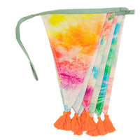 Rainbow Tie Dye Fabric Bunting, 10ft