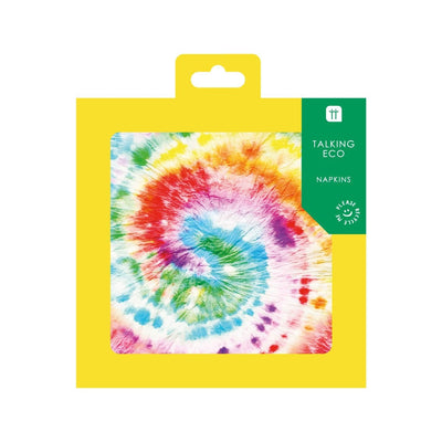 Image - Rainbow Tie Dye Recyclable Paper Napkins - 20 Pack