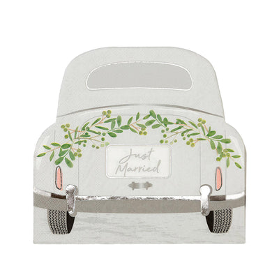 Botanical Bride Car Shaped Napkins - 16 Pack