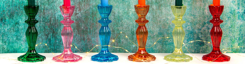 Talking Tables Boho Spiral Dinner Candles, Pack of 4, Red/Green