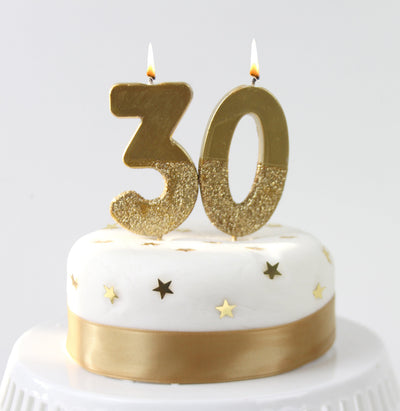 Gold Glitter Number Candle  - 3 | Birthday Candles |