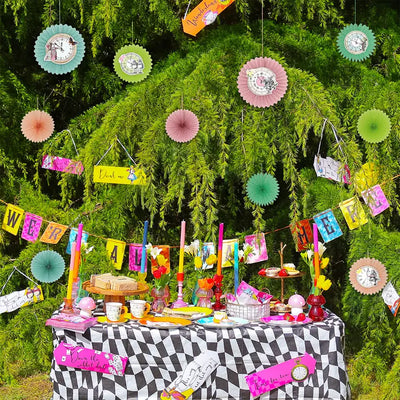 Truly Alice Clock Fans - 10 Pack | Tea Party Decor |