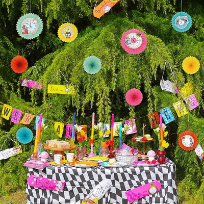 Alice Bright Clock Fans - 10 Pack | Tea Party Decor |