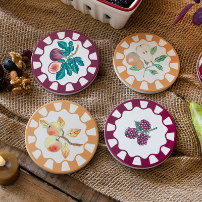 Fall Fruit Design Coasters - 20 Pack Display | Homeware |