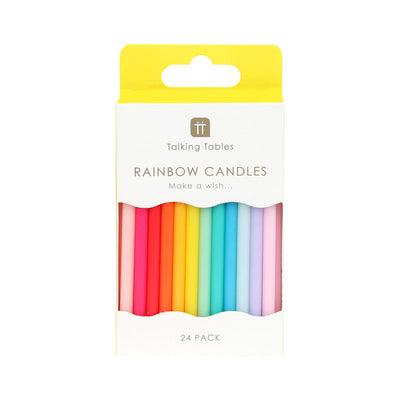 Rainbow Birthday Candles - 24 Pack