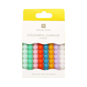 Birthday Brights Bobble Birthday Candles - 8 Pack