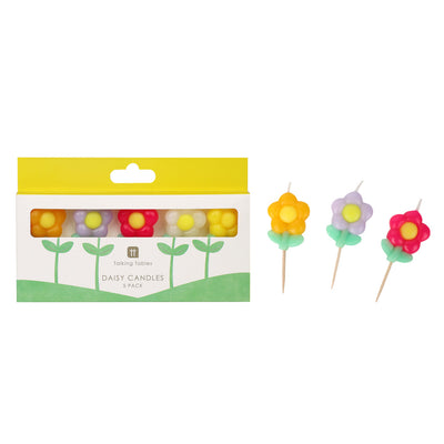 Daisy Multi Colored Birthday Candles - 5 Pack