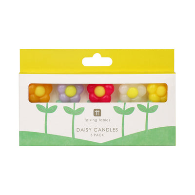 Daisy Multi Colored Birthday Candles - 5 Pack