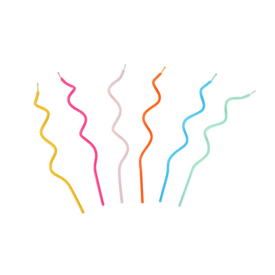 Rainbow Twisted Birthday Candles - 20 Pack