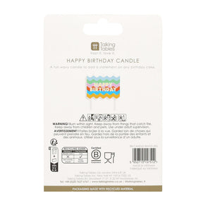 Birthday Brights Wavy Large Happy Birthday Candle - 12 Pack