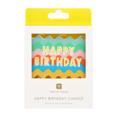 Birthday Brights Wavy Large Happy Birthday Candle