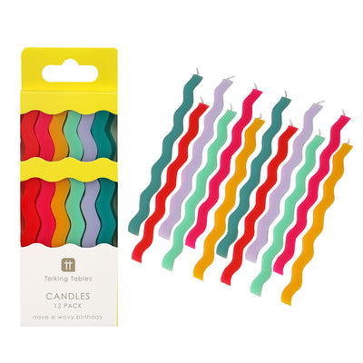 Wavy Tall Birthday Candle - 12 Pack | Cake Candless |