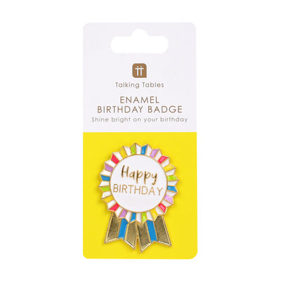 Birthday Brights Enamel "Happy Birthday" Badge