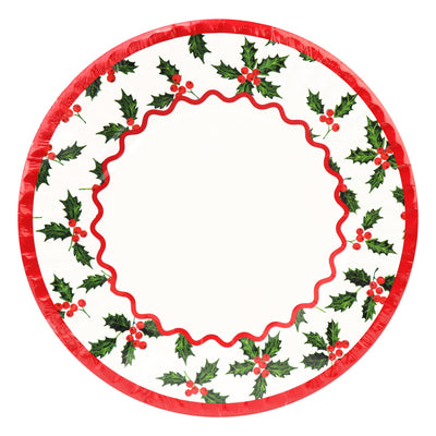 Holly Paper Plates - 10 Pack| Christmas Decor |