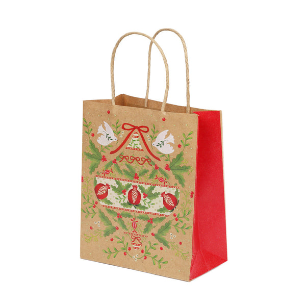Folklore Green Christmas Paper Gift Bags - 8 Pack
