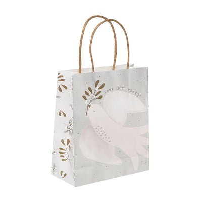 Mistletoe White Christmas Paper Gift Bag - 8 Pack