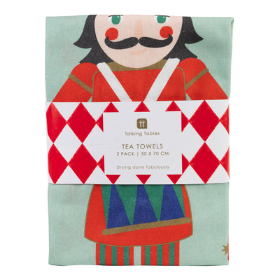 Nutcracker Harlequin Christmas Tea Towel | Kitchenware |