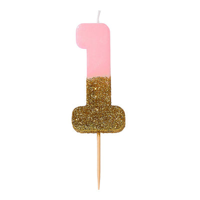 We Heart Birthdays Glitter Candle - 1